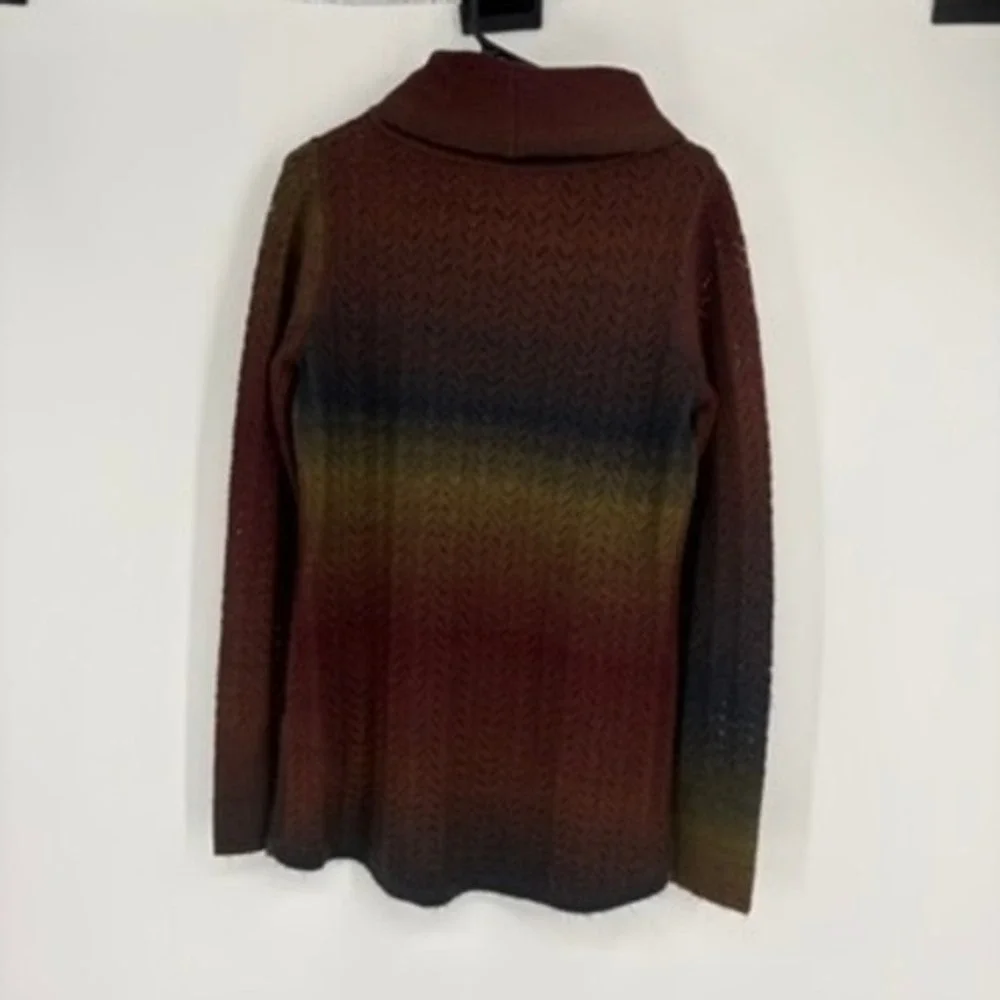 Royal‎ Robbins Ombre Burgundy Open Knit Cowl Neck Sweater Size S
